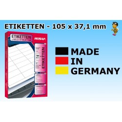 Heisap Etiketten Selbstklebe-Label 105x37,1mm (1600 Stück auf 100 Blatt A4)