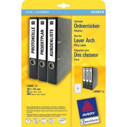 Rückenschilder PC Zweckform 6060 192x34 weiß /Pckg. á 200 Stk.