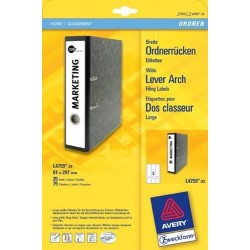 Rückenschilder Zweckform PC 297x61 weiß Loch unten Pck=75St