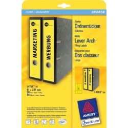 Rückenschilder PC Zweckform 4755 297x61mm gelb /Pckg. á 60St.