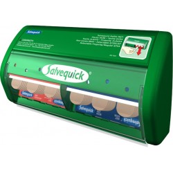 Pflaster Pflasterspender gefüllt Kunststoff grün Deckel transparent