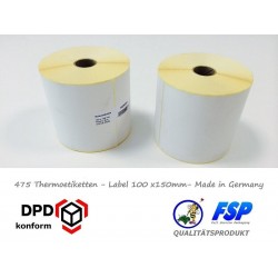 Etiketten 100x150mm auf Rolle für Thermodruck DPD GLS DHL Label (1 Rolle)