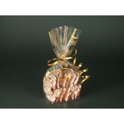 Frischhaltebeutel Gebäckbeutel PP 16 x 9,5 x 3,5 cm transparent Sterne gold 10St.