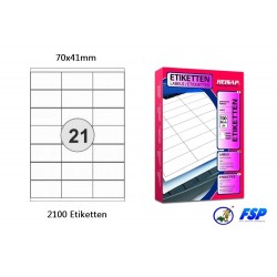 Heisap Etiketten Selbstklebe-Label 70x41mm (2100 Stück auf 100 Blatt A4)