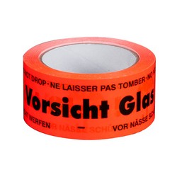 Klebeband Packband "Vorsicht Glas" 50mm x 66m (1 Rolle)