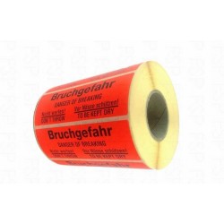 Versandetiketten Hinweisetikett "Bruchgefahr" 37x115mm (1000 Stk./Rolle) SONDERANGEBOT