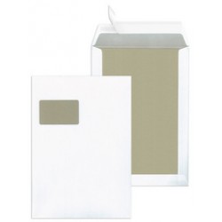 Papprückwand Versandtaschen C4 mit Fenster Weiß hk (Karton á 100 Stck.)